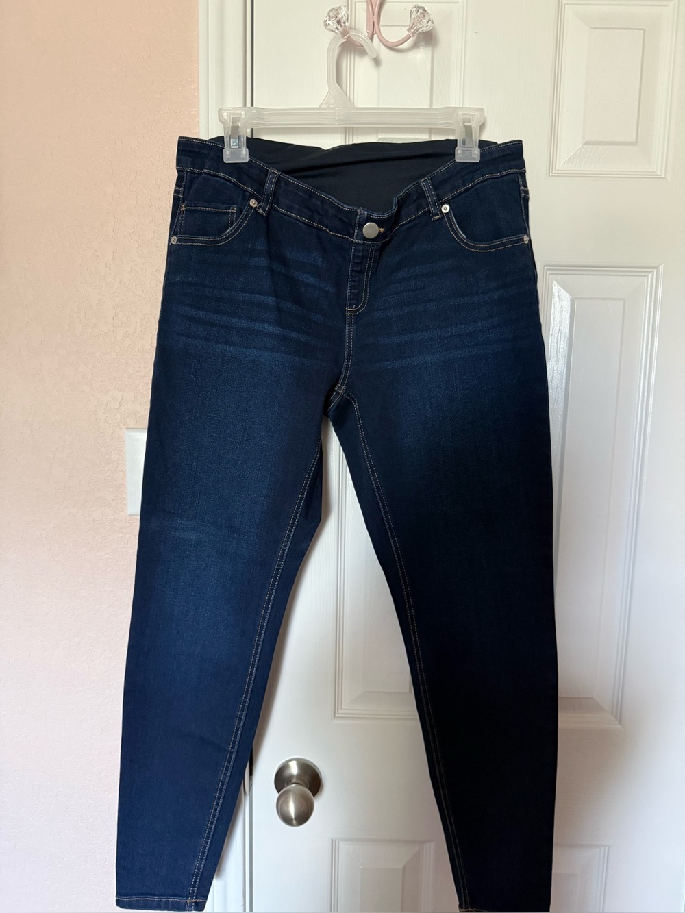 Dark Blue Women's Maternity Stretch Jeans